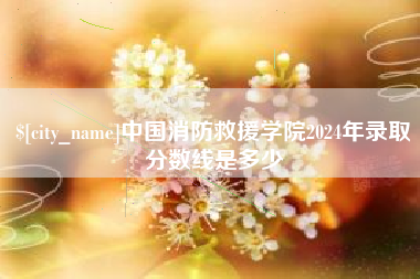 南通中国消防救援学院2024年录取分数线是多少