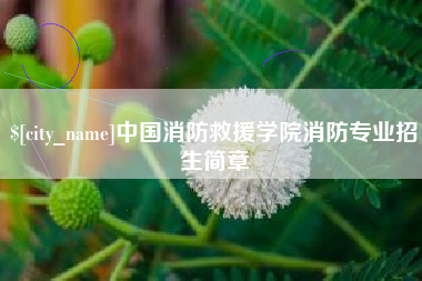 南通中国消防救援学院消防专业招生简章