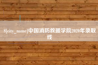 南通中国消防救援学院2020年录取线