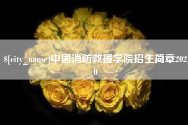 南通中国消防救援学院招生简章2020