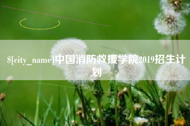 南通中国消防救援学院2019招生计划