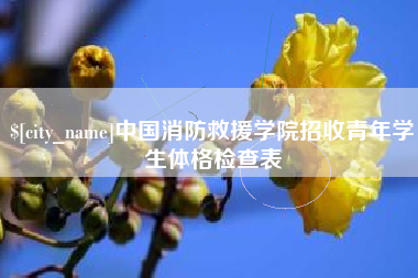 南通中国消防救援学院招收青年学生体格检查表